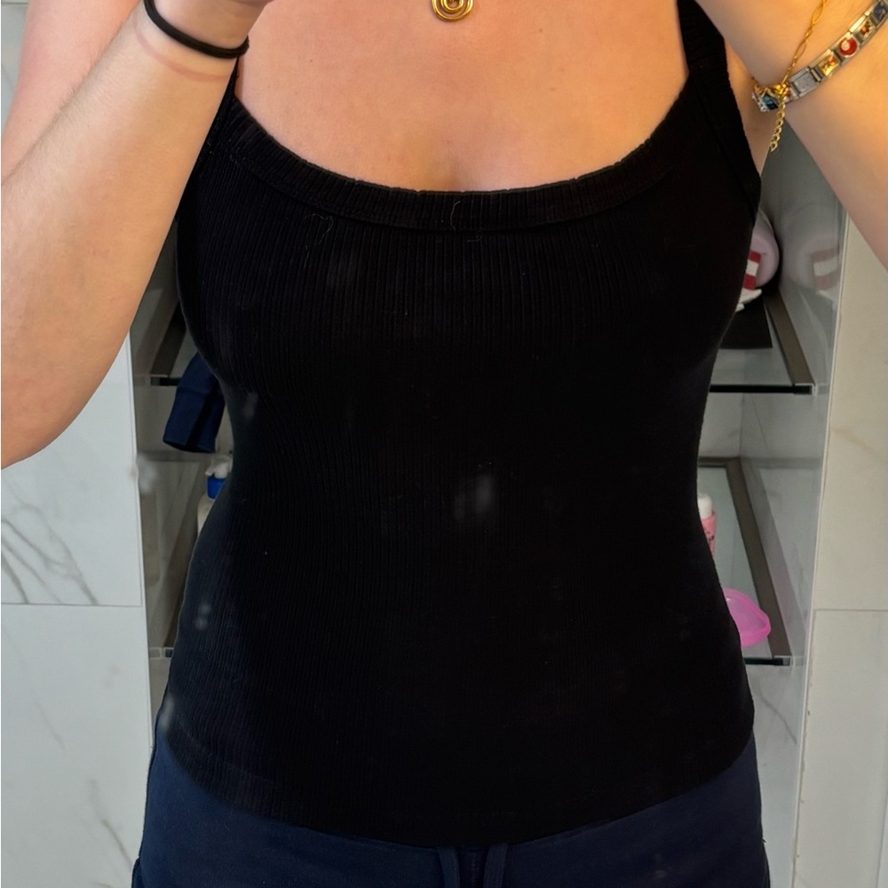 Garage Black Ribbed Tank Top - Picture 2 of 3